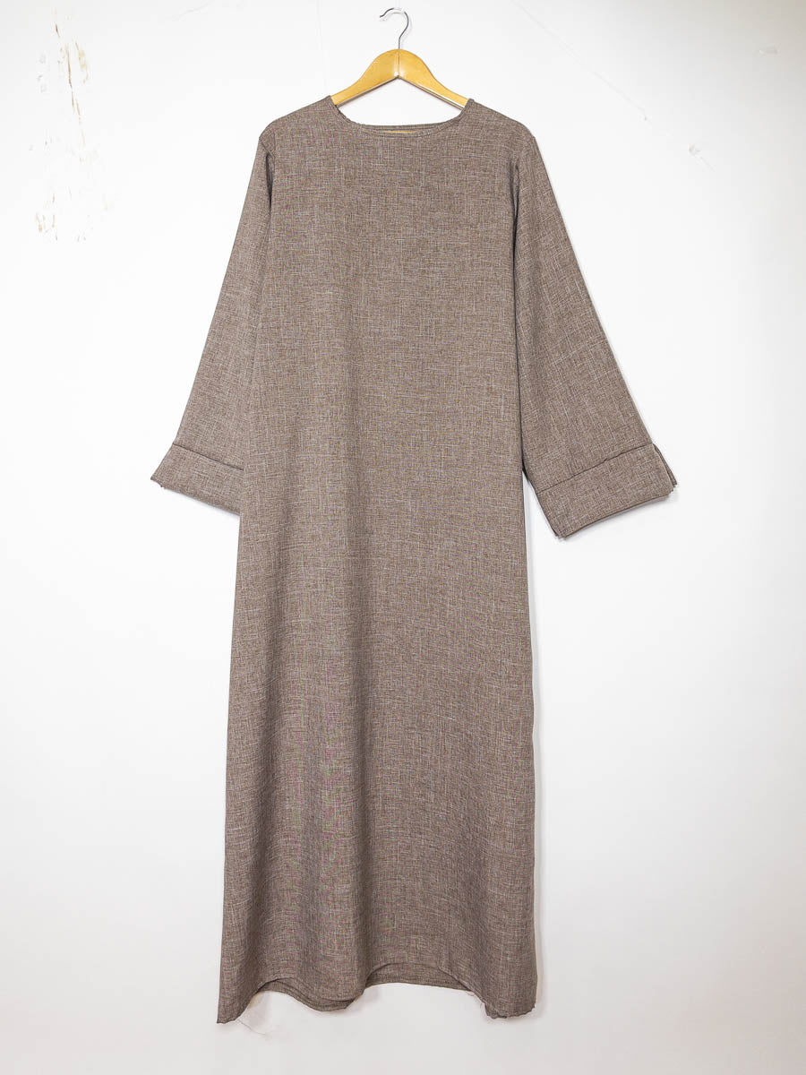 Robe abaya ref: Ro2388flam - Abaya Longue à Manches Larges élégante et fluide