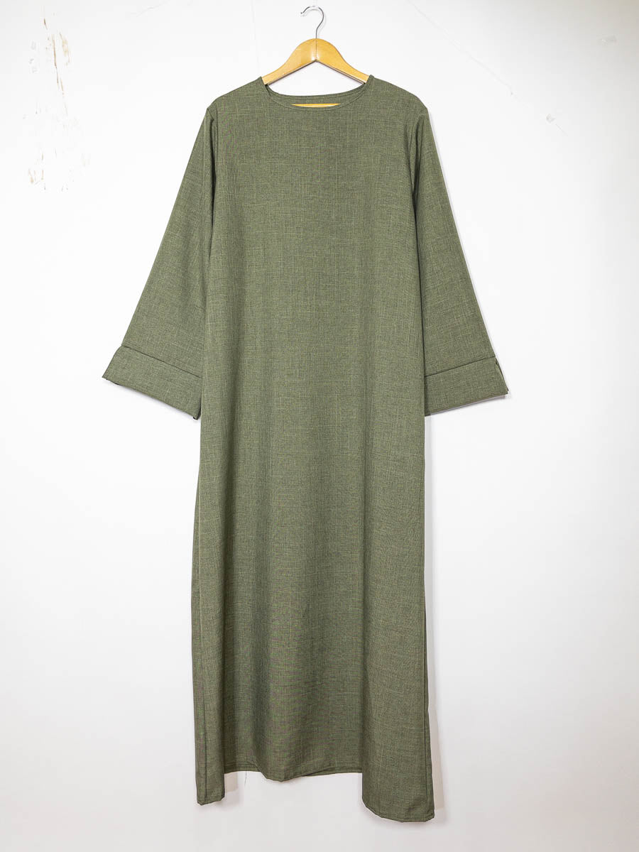 Robe abaya ref: Ro2388flam - Abaya Longue à Manches Larges élégante et fluide