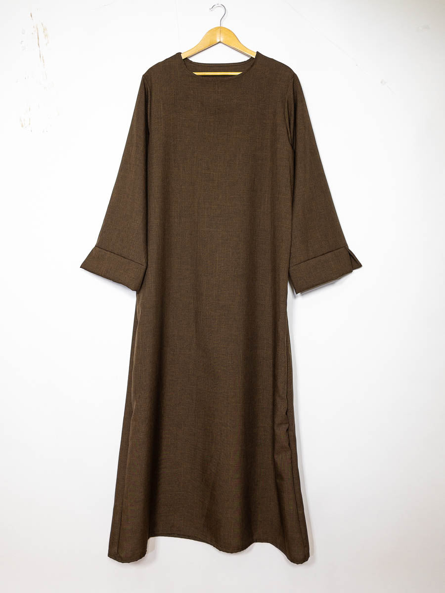 Robe abaya ref: Ro2388flam - Abaya Longue à Manches Larges élégante et fluide