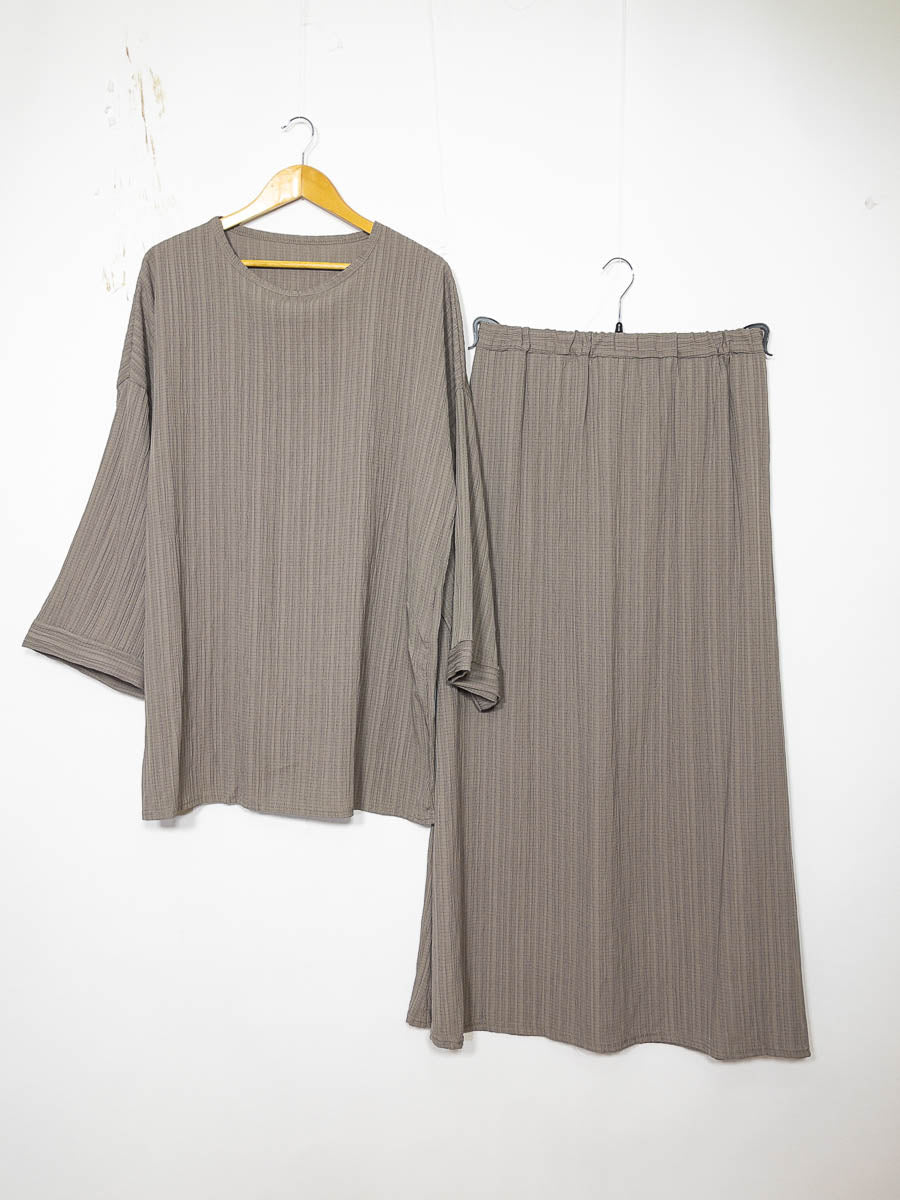 Abaya ensemble ref: EN2335 FF-85JU - Ensemble Abaya Tunique et Jupe évasée élégante