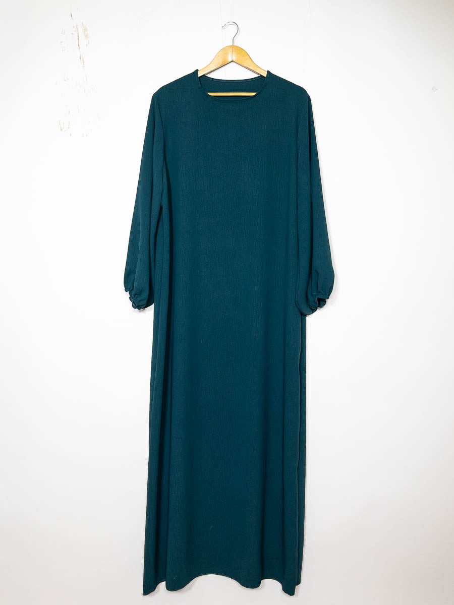 Robe Abaya en Soie de Médine - Modèle Ro2370pk - Manches ballon, fluide et confortable