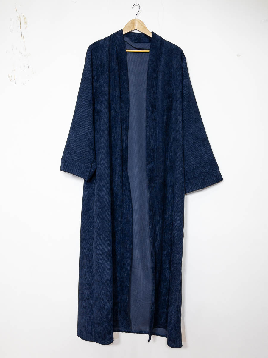 Kimono manche large pour femme ref:2391 Kimono Manches Larges en Velours Côtelé a coupe longue et ouverte avec  des manches amples