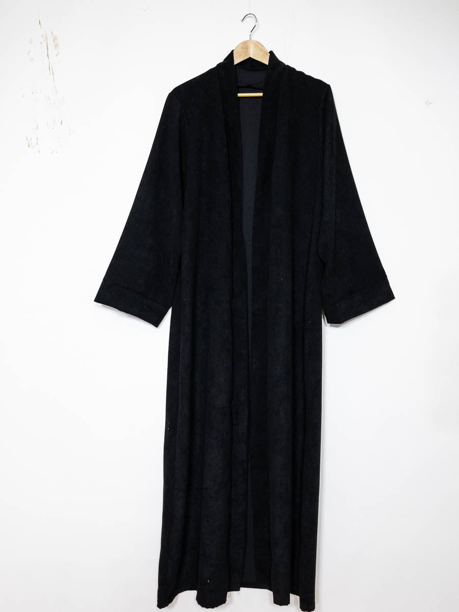 Kimono manche large pour femme ref:2391 Kimono Manches Larges en Velours Côtelé a coupe longue et ouverte avec  des manches amples