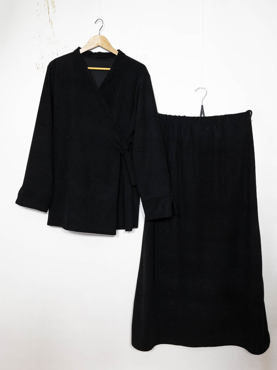 Ensemble côtelé pour l'hiver : 2385-ju-Côtèle Ensemble Côtelé pour l’Hiver avec jupe côtelé chic et chaleureux