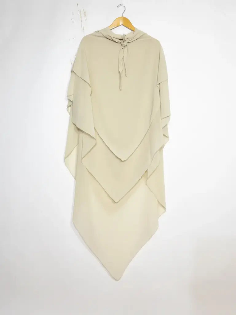Khimar trois volant ref:Ca2317 - Khimar long en mousseline de haute qualité