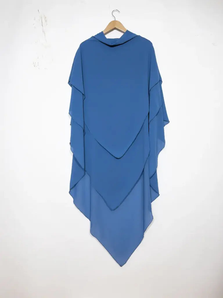 Khimar trois volant ref:Ca2317 - Khimar long en mousseline de haute qualité