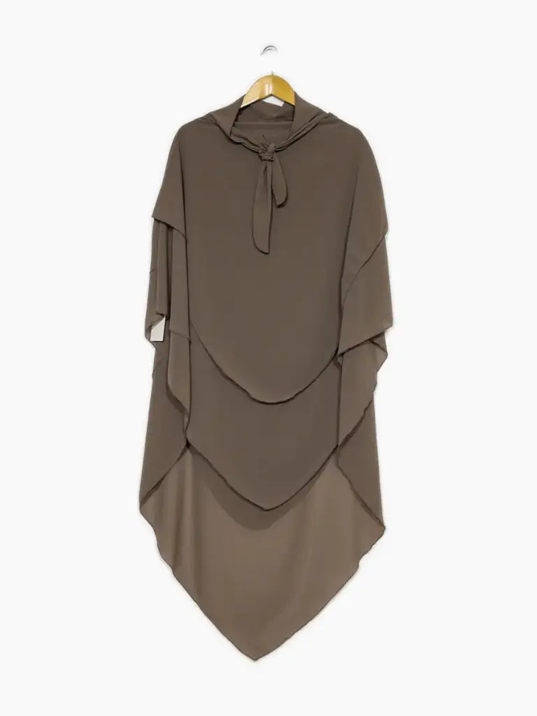 Khimar trois volant ref:Ca2317 - Khimar long en mousseline de haute qualité