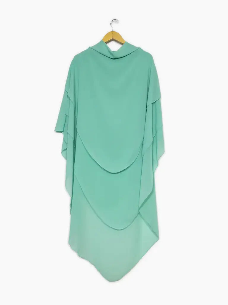 Khimar trois volant ref:Ca2317 - Khimar long en mousseline de haute qualité