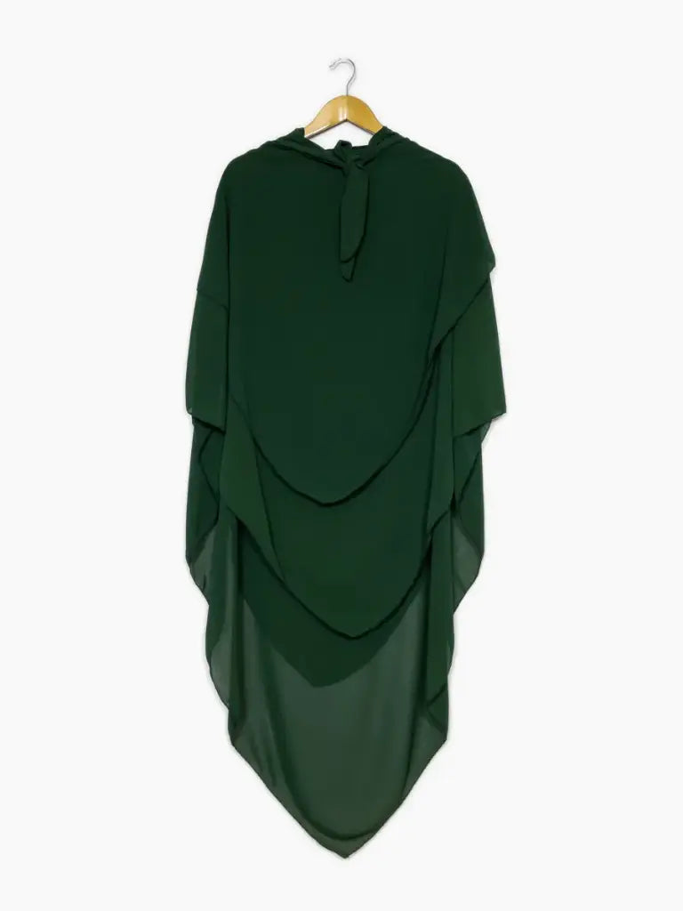 Khimar trois volant ref:Ca2317 - Khimar long en mousseline de haute qualité