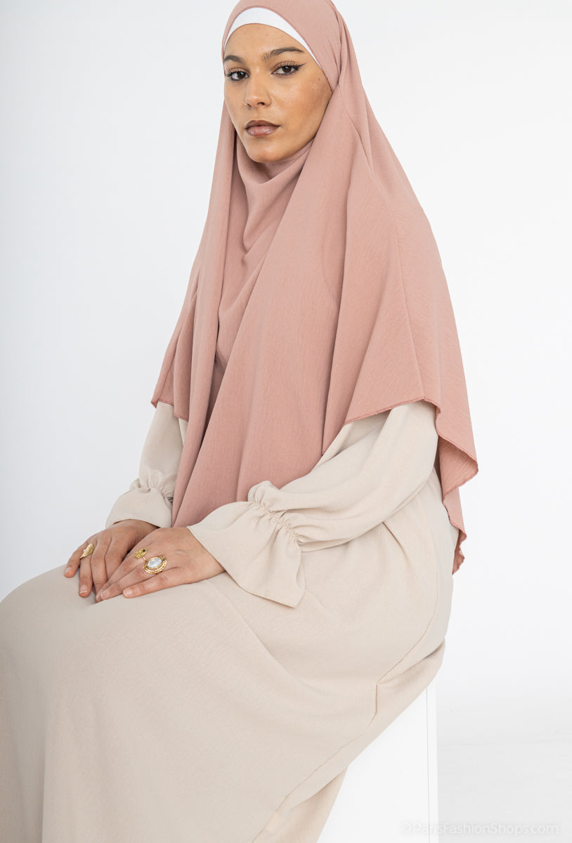 Khimar long en jazz ref: Ca2301jazz - Khimar long et ample en tissu jazz léger et fluide