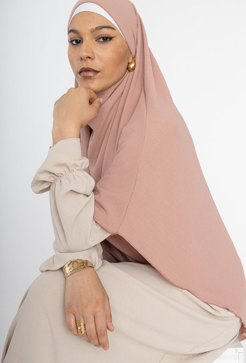 Khimar long en jazz ref: Ca2301jazz - Khimar long et ample en tissu jazz léger et fluide