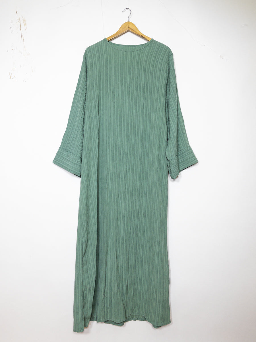 Abaya longue femme REF: Ro2387FF Robe Abaya à Manches Larges tissu texturé hautement durable