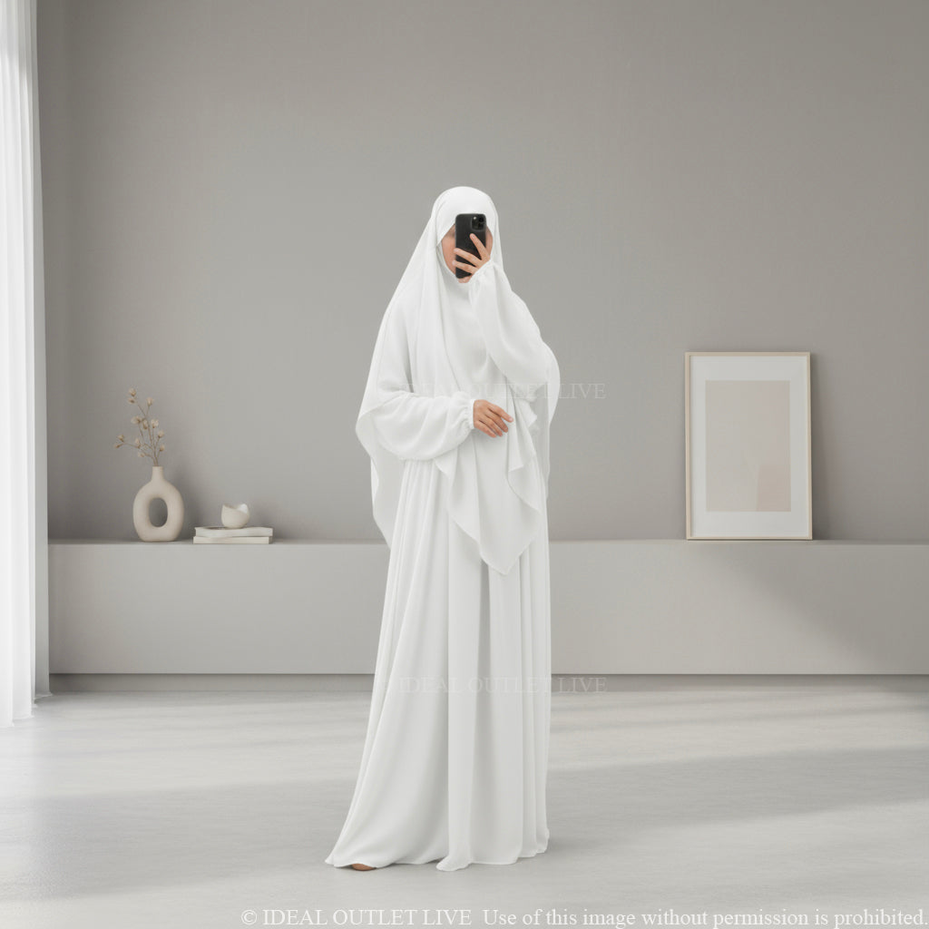 L'Ensemble Infroissable, Abaya Khimar 2 pièces en Tissu Jazz, Mastour et Pratique