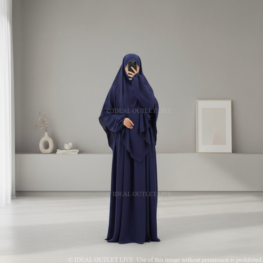 L'Ensemble Infroissable, Abaya Khimar 2 pièces en Tissu Jazz, Mastour et Pratique