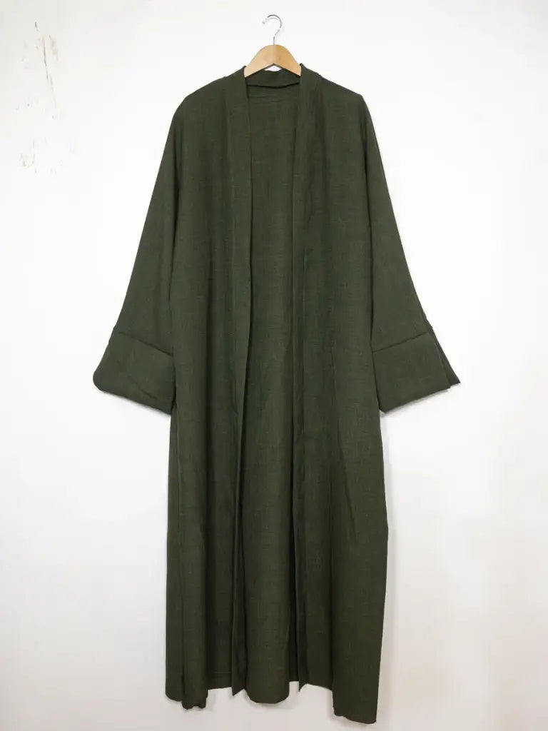 Abaya style kimono avec débardeur deux pièces Ro2380LIN - modèle style LIN confortable et chic