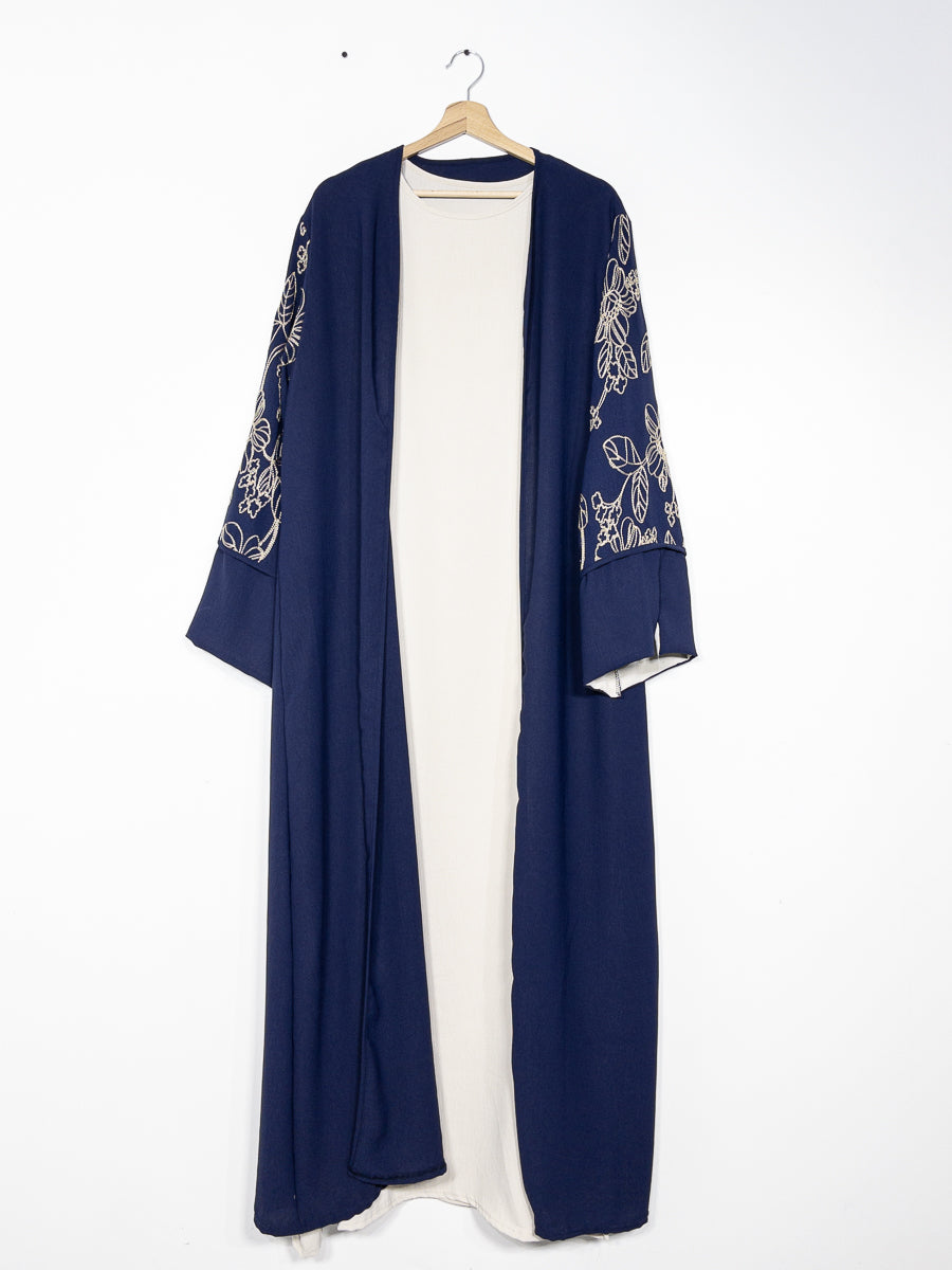 Ensemble 2pcs kimono broderies florales abaya ref:en2511jazz