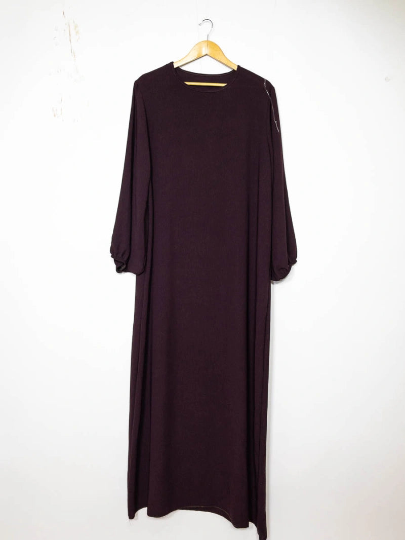 Robe Abaya en Jazz, Modèle RO2370JAZZ, manches ballon élégante, fluide et Confortable