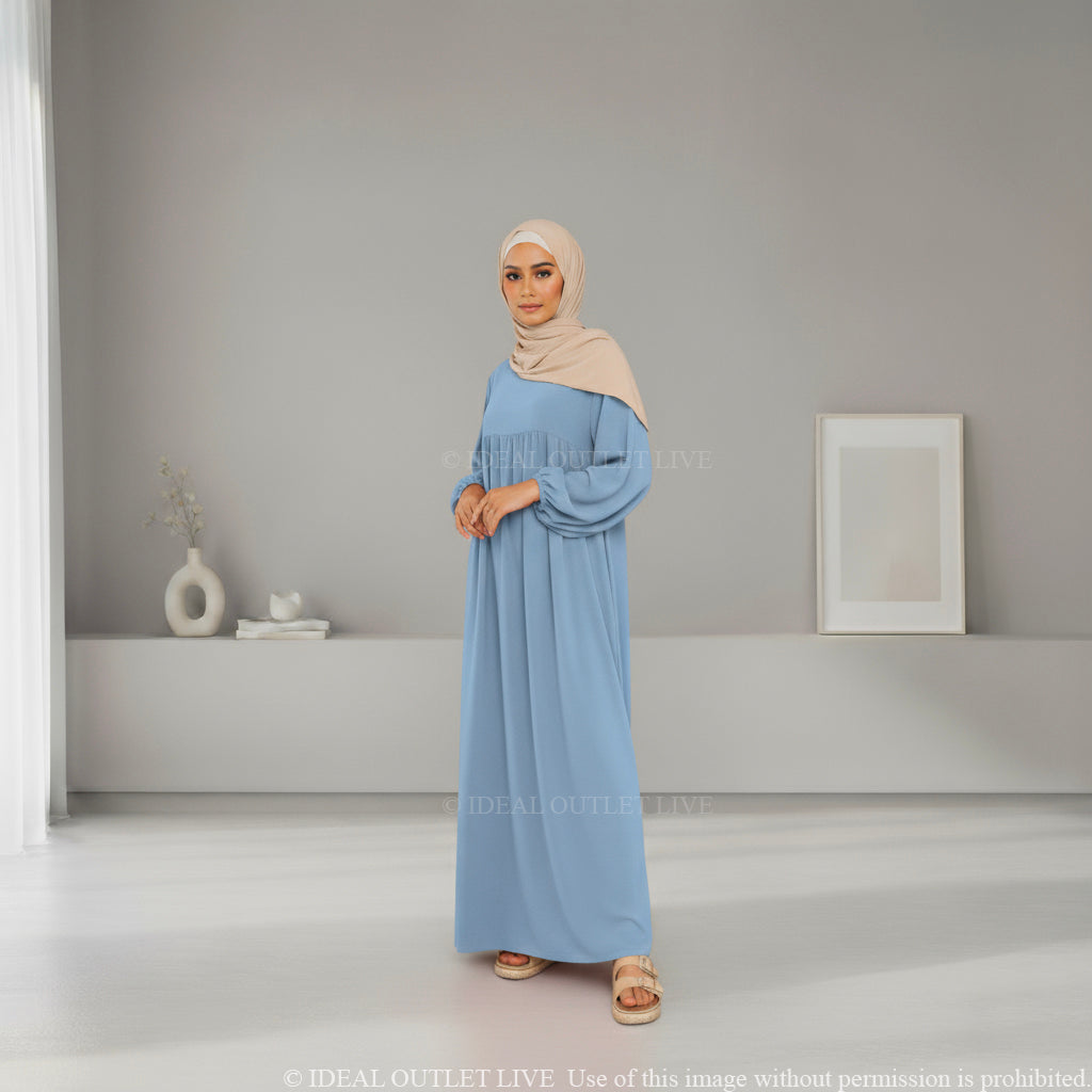 L'Élégance au Quotidien, Abaya Manches Ballon en Tissu Jazz, Chic et Mastour