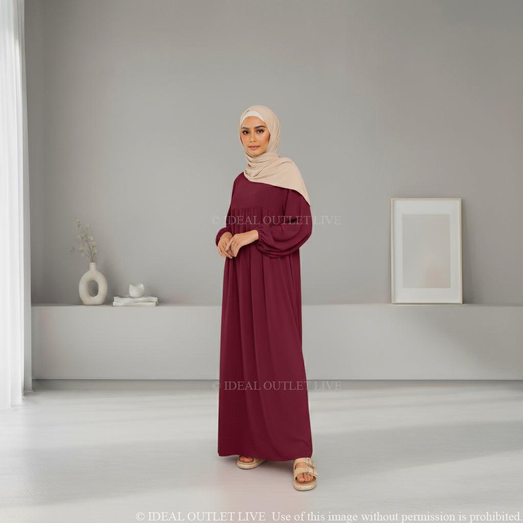 L'Élégance au Quotidien, Abaya Manches Ballon en Tissu Jazz, Chic et Mastour