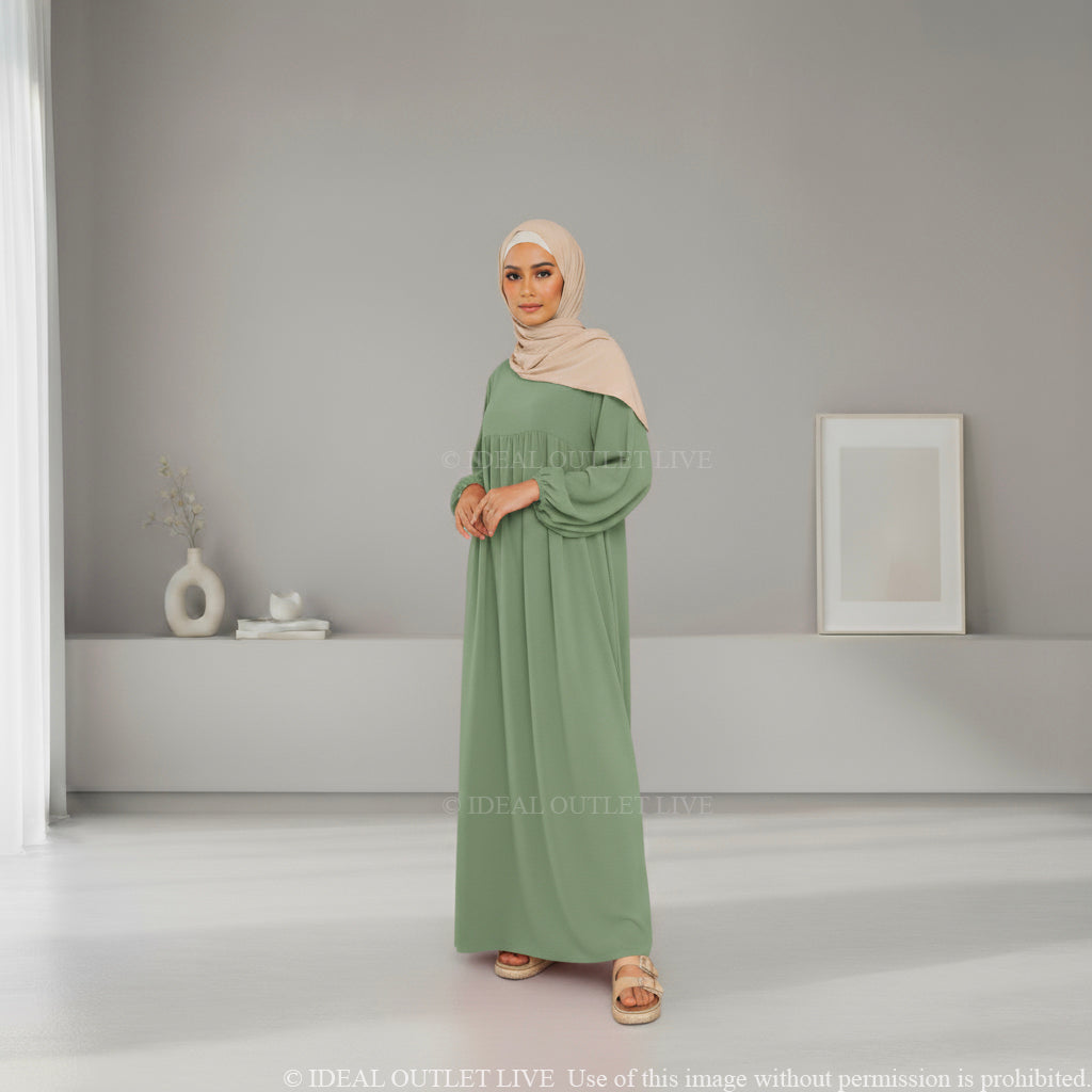 L'Élégance au Quotidien, Abaya Manches Ballon en Tissu Jazz, Chic et Mastour