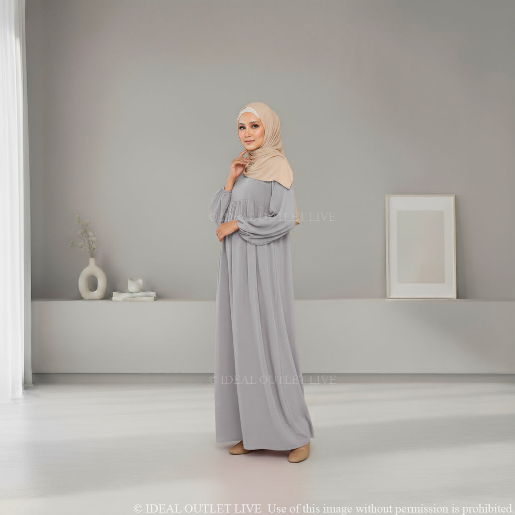 L'Élégance au Quotidien, Abaya Manches Ballon en Tissu Jazz, Chic et Mastour